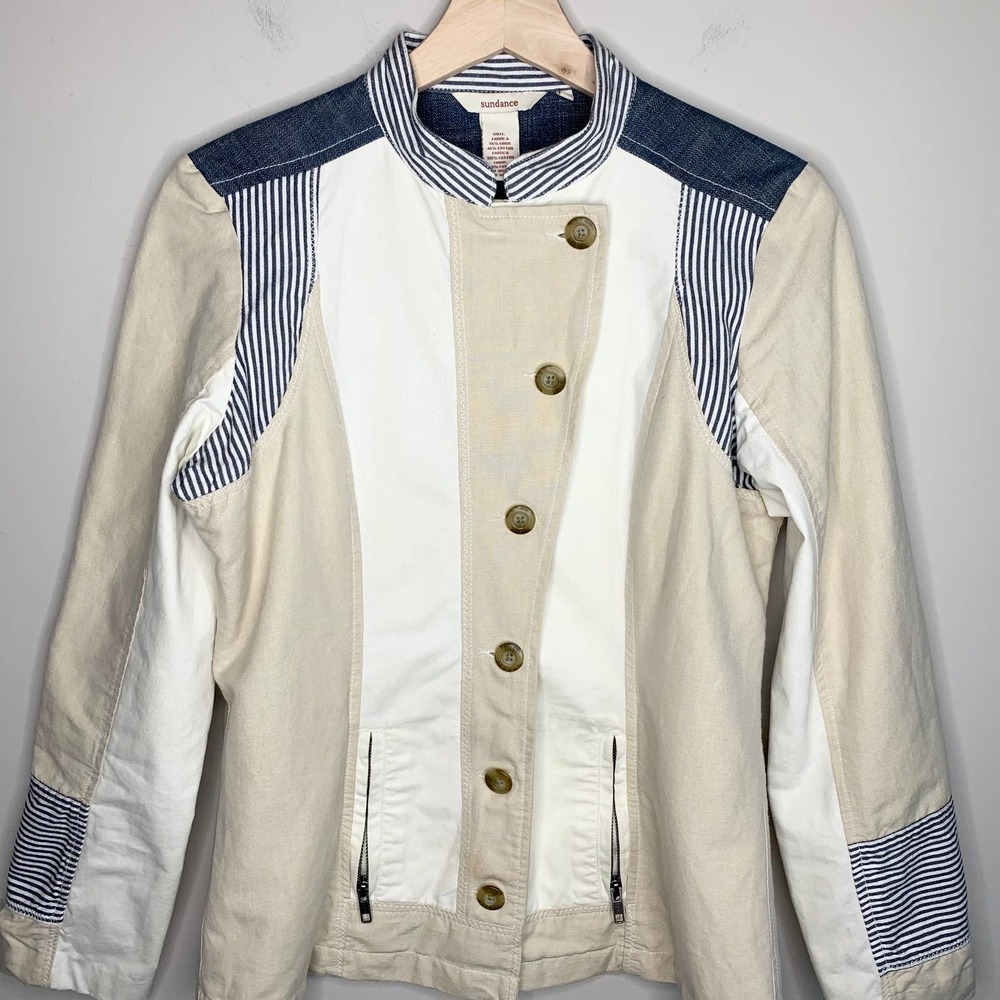 Sundance Patchwork Equestrian Style Jacket Linen 2 - image 1